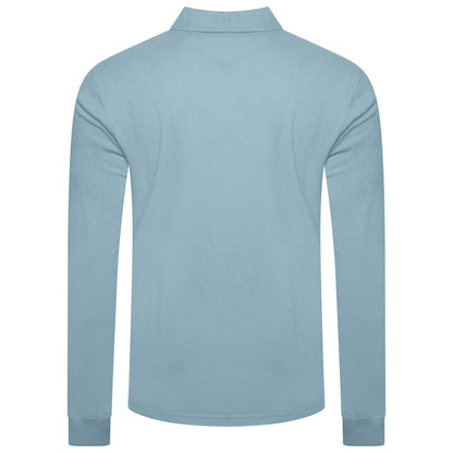 Evryone Mens Long Sleeve Pique Polo Shirt Cotton Regular Fit Casual Work Top - QHA UK