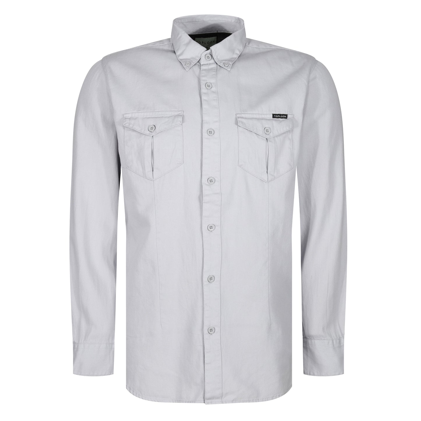 TL London Mens Cotton Button Down Shirt Long Sleeve Smart Casual Work Formal Top - QHA UK