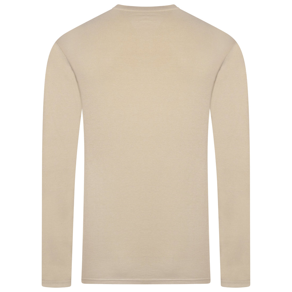 Henley Waffle Knit Long Sleeve Top