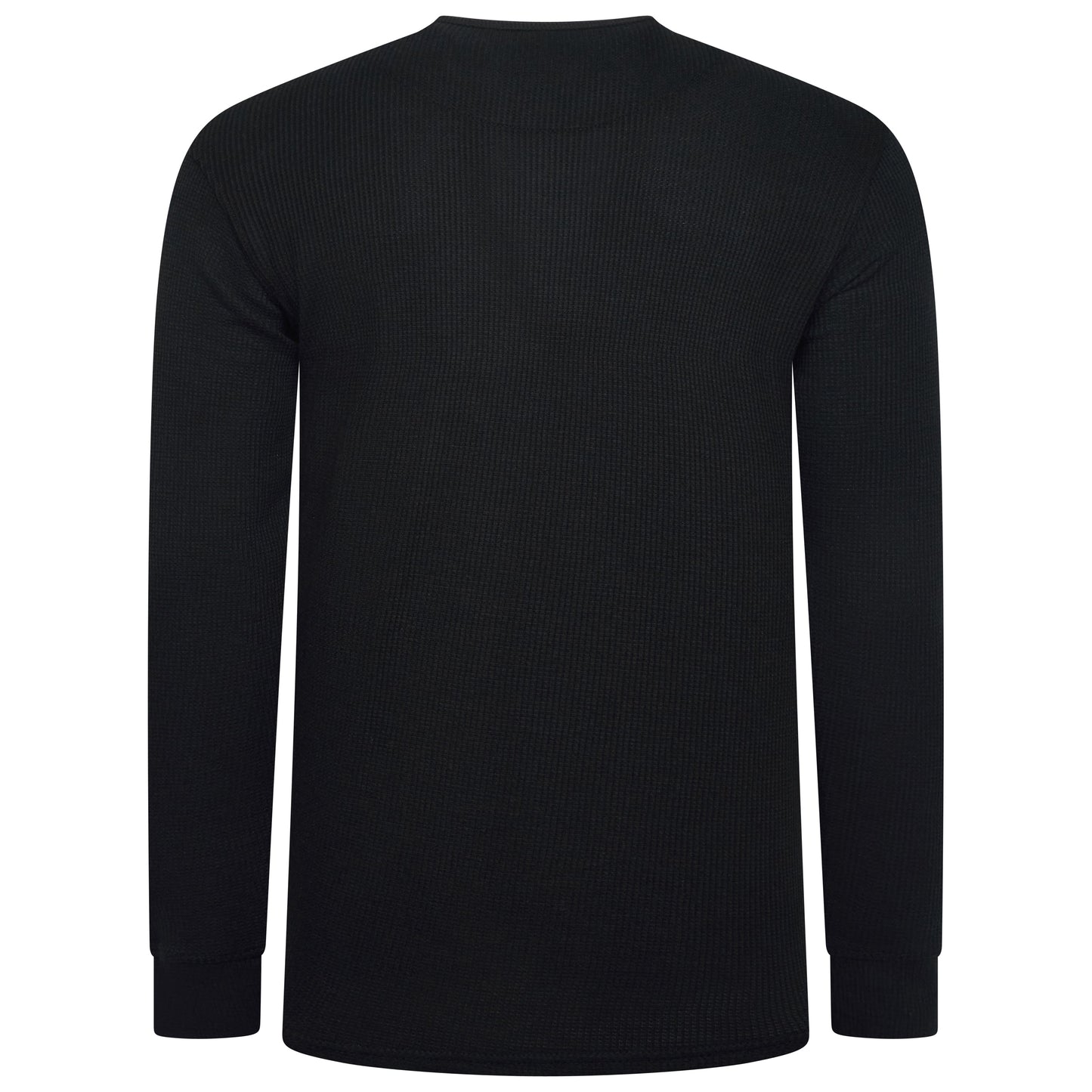 ONE Mens Waffle Knit Long Sleeve T-Shirt Cotton Crew Neck Casual Top - QHA UK