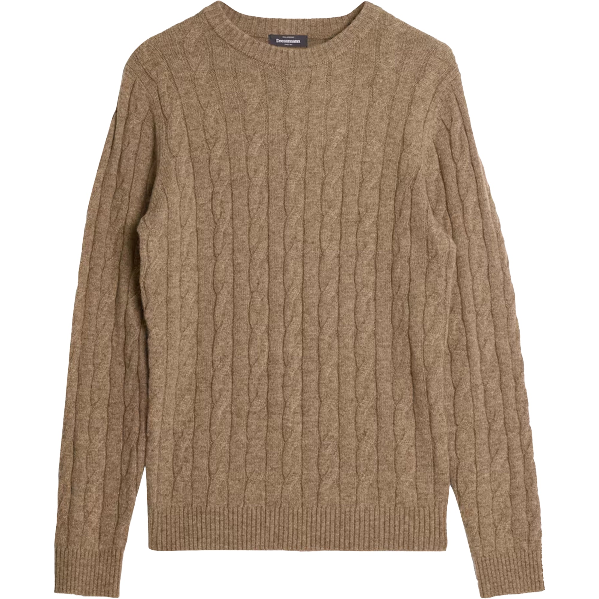 Dressmann Wool Blend Cable Knit Crew Neck Jumper