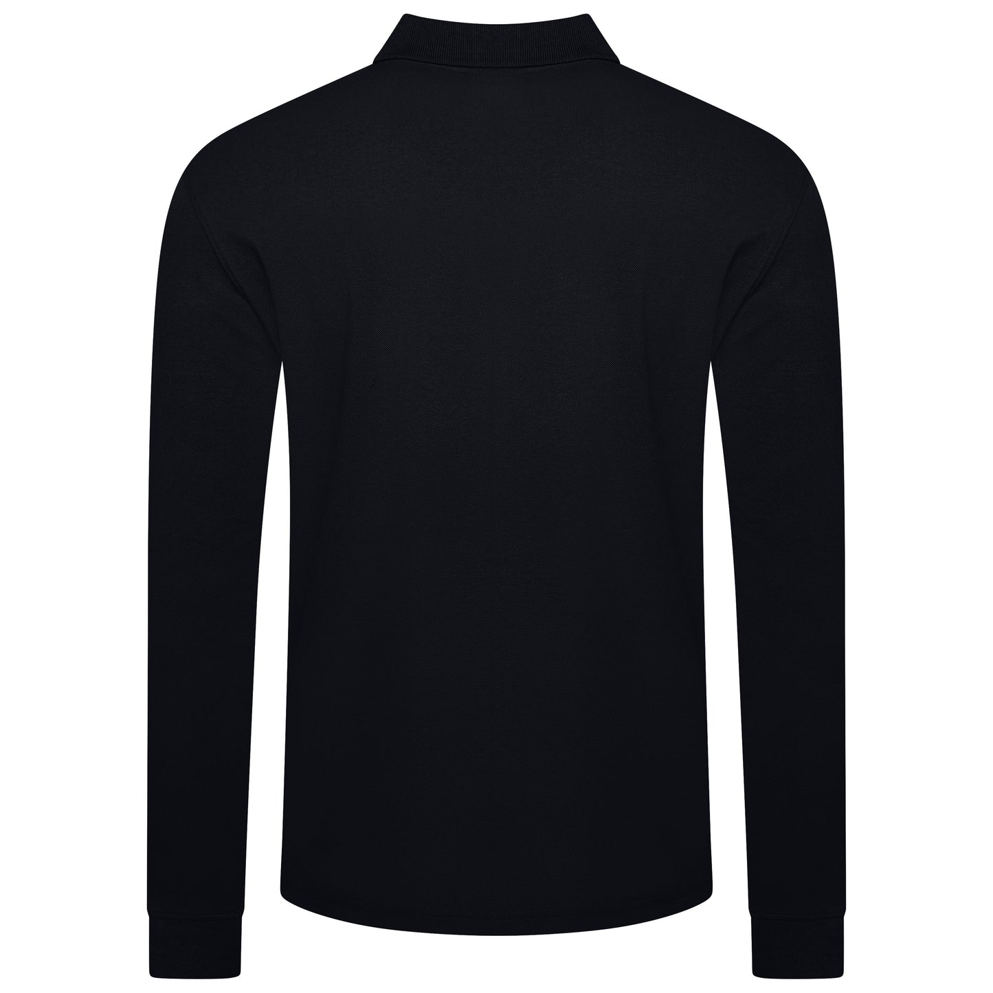 Evryone Mens Long Sleeve Pique Polo Shirt Cotton Regular Fit Casual Work Top - QHA UK