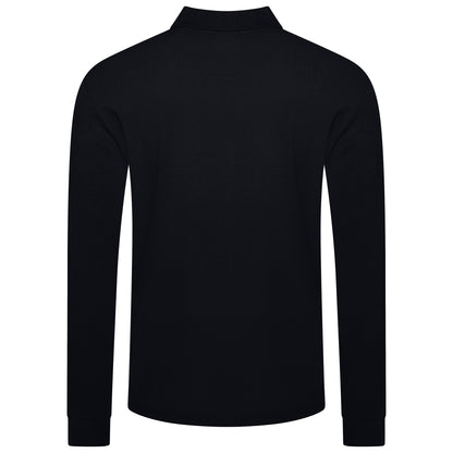 Evryone Mens Long Sleeve Pique Polo Shirt Cotton Regular Fit Casual Work Top - QHA UK