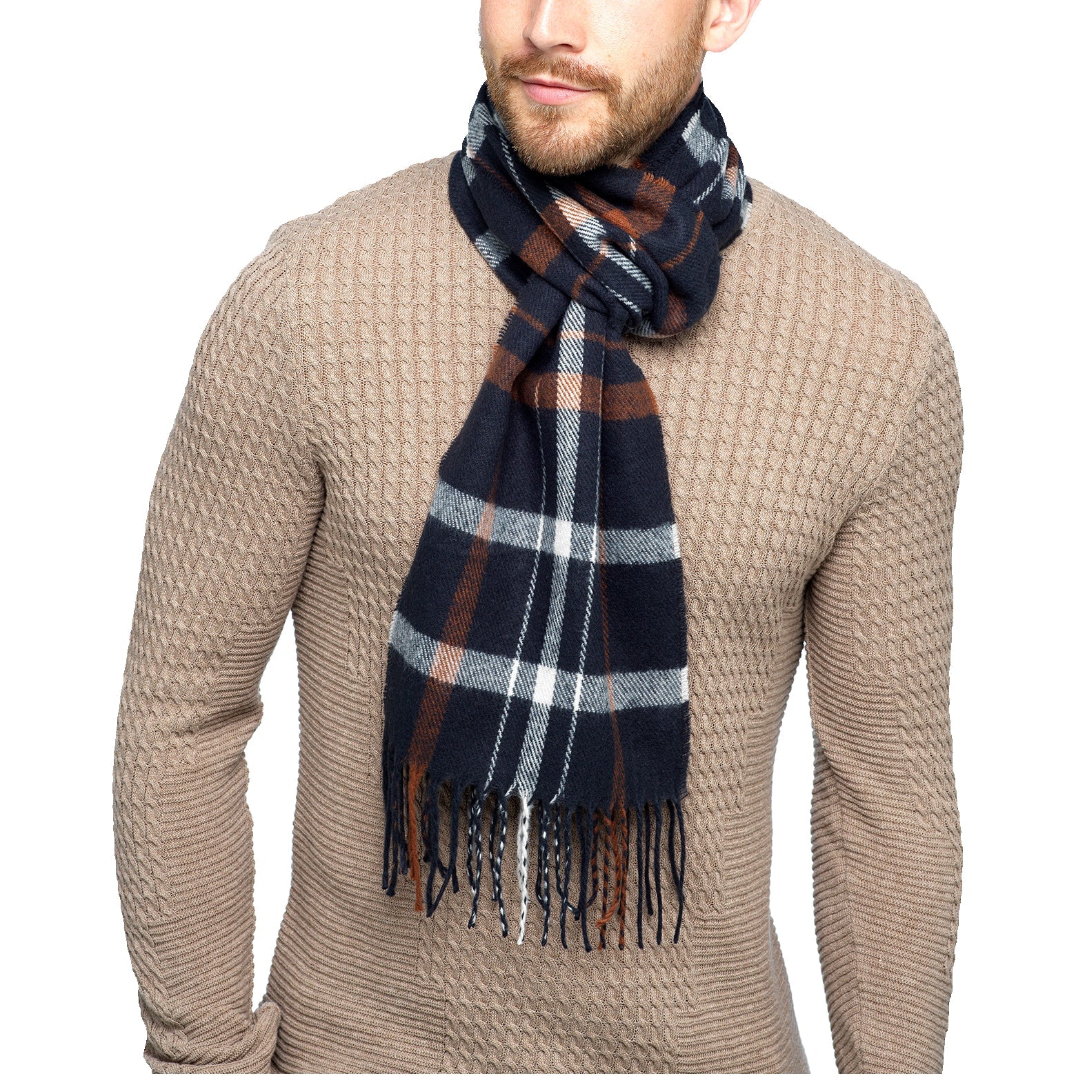 Tom Franks Check Scarf With Tassel