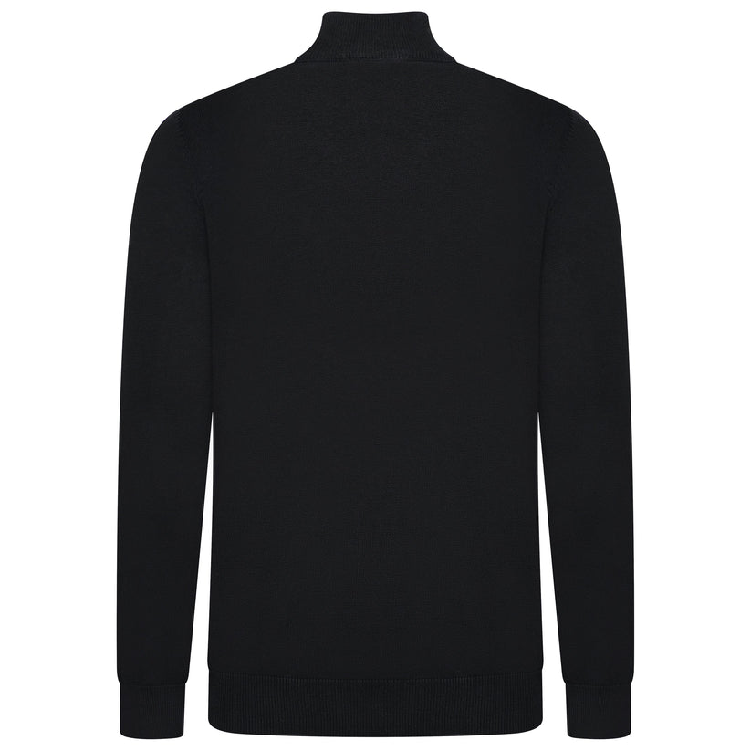 Mens Jacamo Quarter Zip Jumper Cotton Lightweight Knit Pullover S-6XL - QHA UK