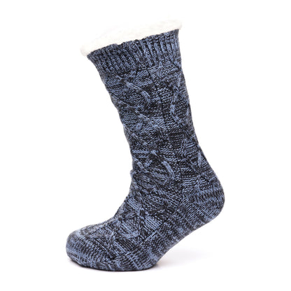 Tom Franks 1 Pair Chunky Knit Sherpa Slipper Socks - QHA UK