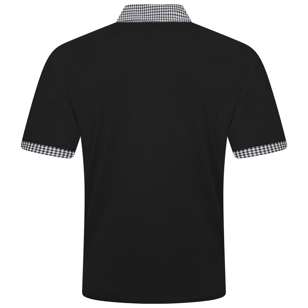 Evryone Check Collar Short Sleeve Polo Shirt