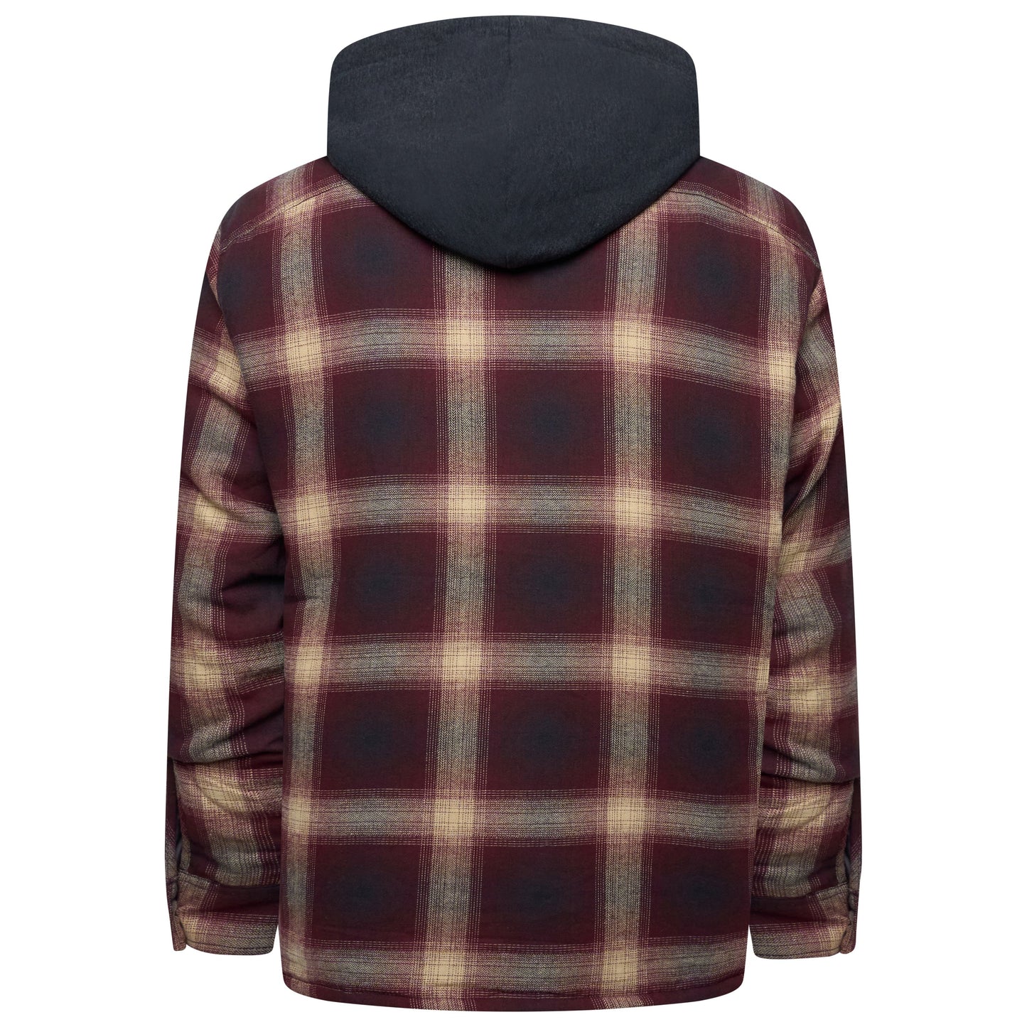 Wrangler Mens Hooded Overshirt Jacket Padded Check Shacket Coat - QHA UK