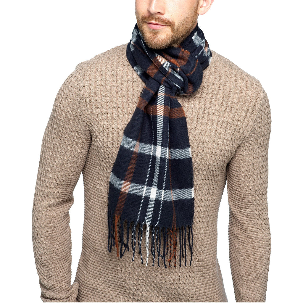 Tom Franks Check Scarf With Tassel - QHA UK