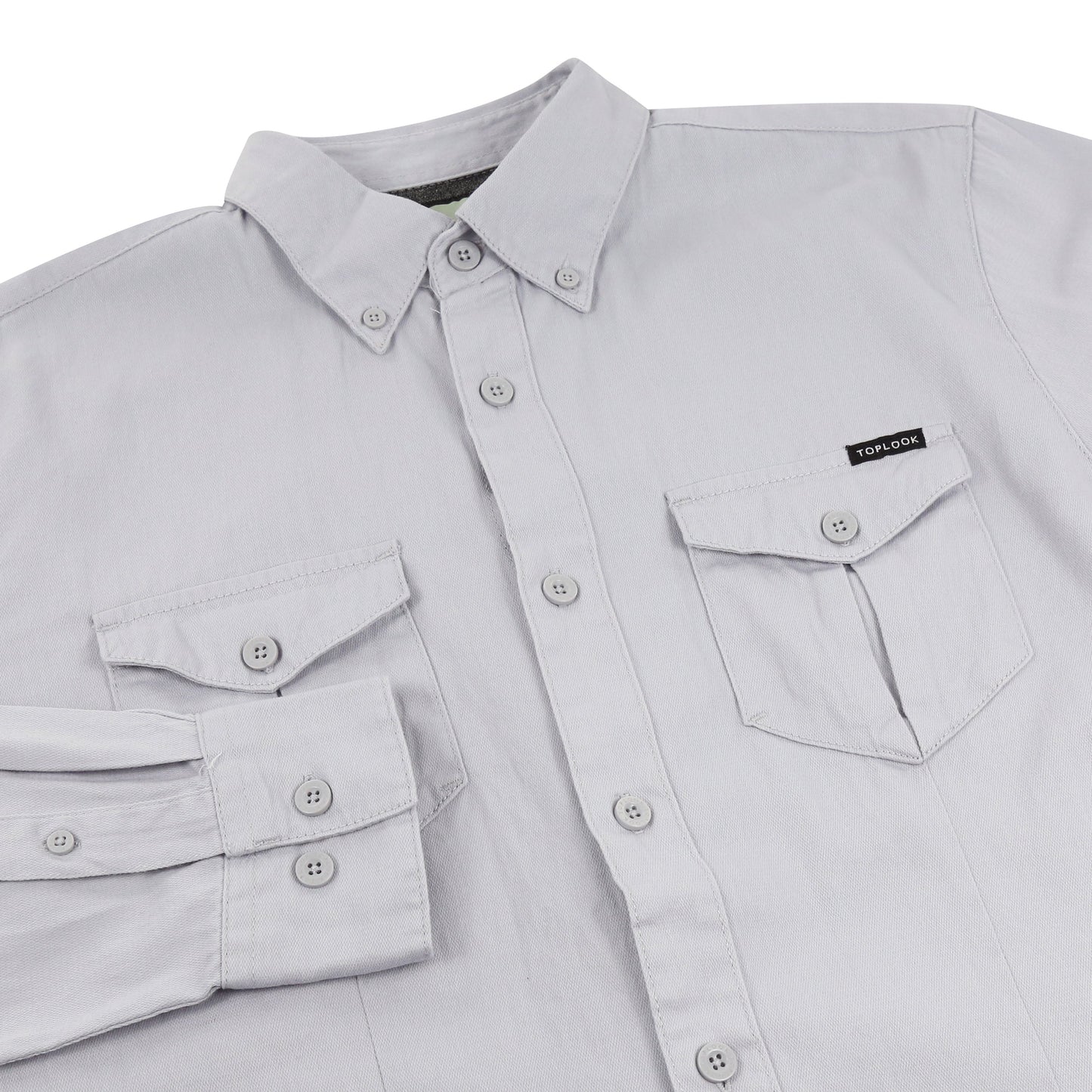 TL London Mens Cotton Button Down Shirt Long Sleeve Smart Casual Work Formal Top - QHA UK
