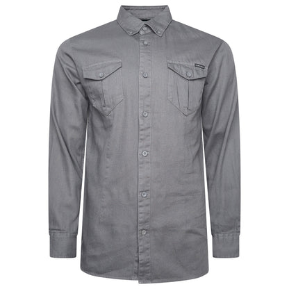TL London Mens Cotton Button Down Shirt Long Sleeve Smart Casual Work Formal Top - QHA UK