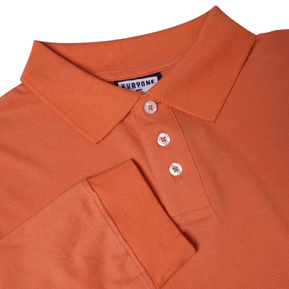 Evryone Mens Long Sleeve Pique Polo Shirt Cotton Regular Fit Casual Work Top - QHA UK