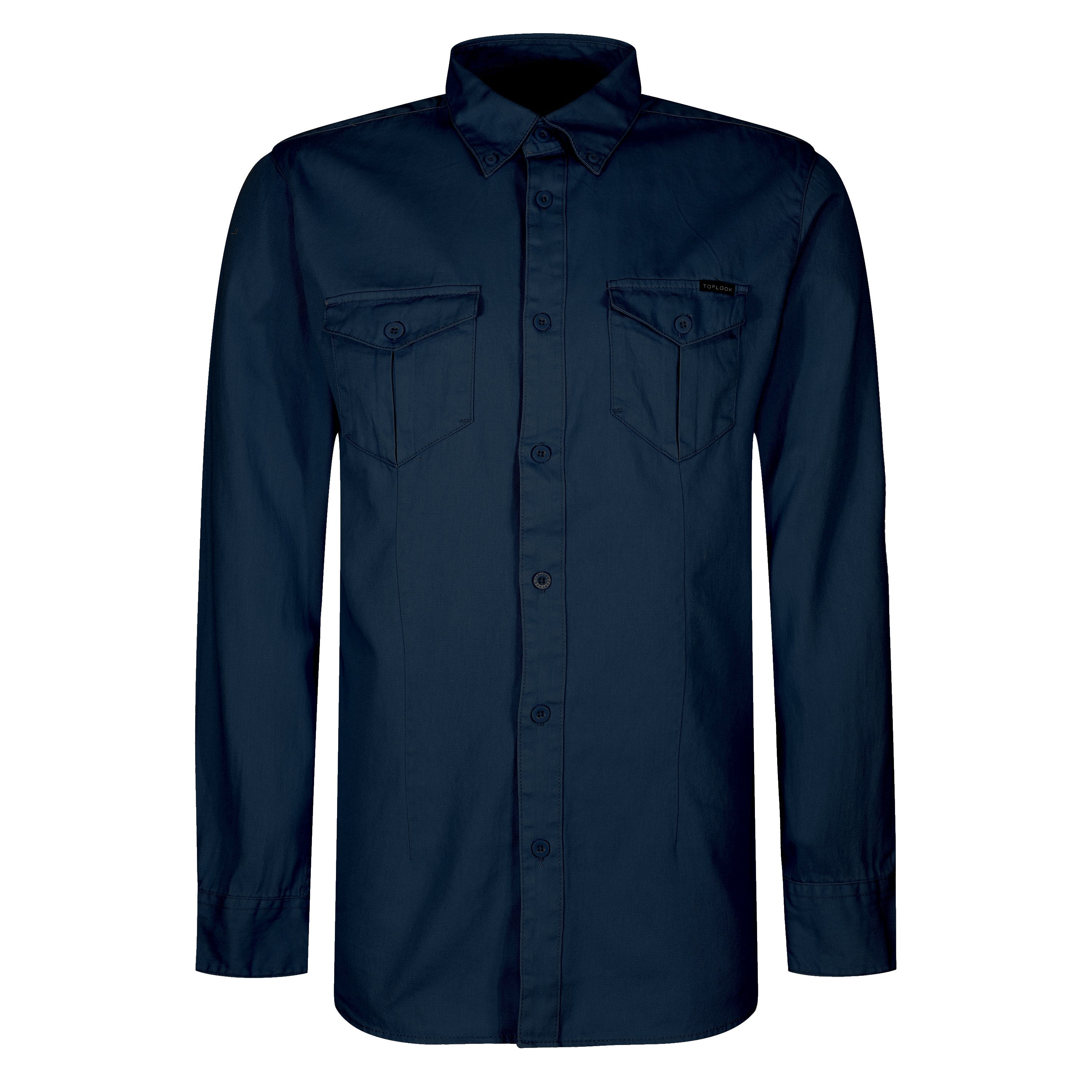 TL London Mens Cotton Button Down Shirt Long Sleeve Smart Casual Work Formal Top