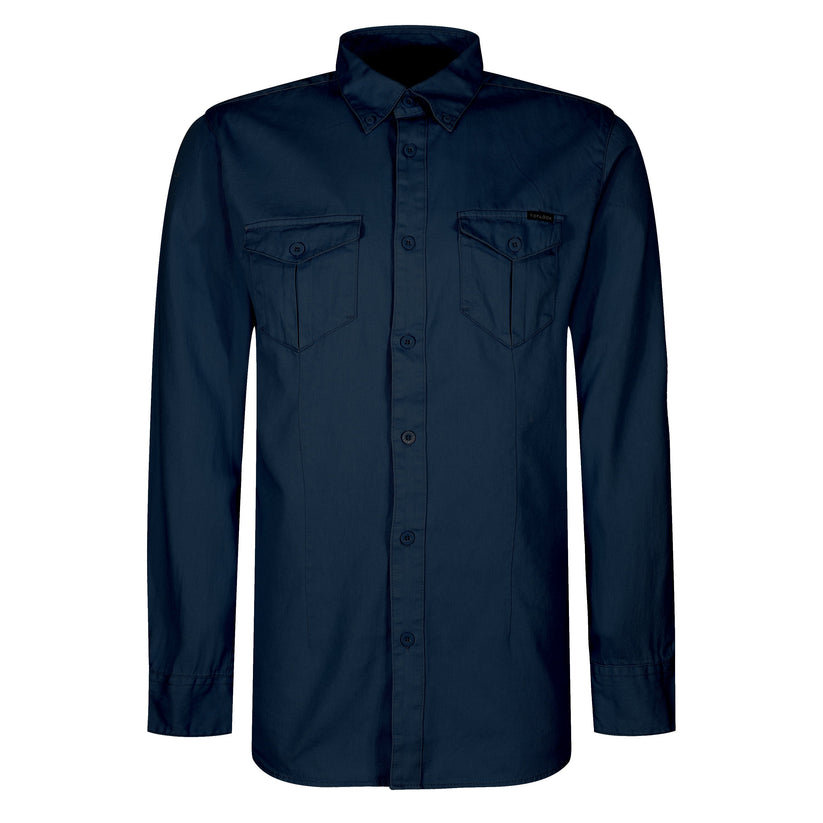 TL London Mens Cotton Button Down Shirt Long Sleeve Smart Casual Work Formal Top - QHA UK