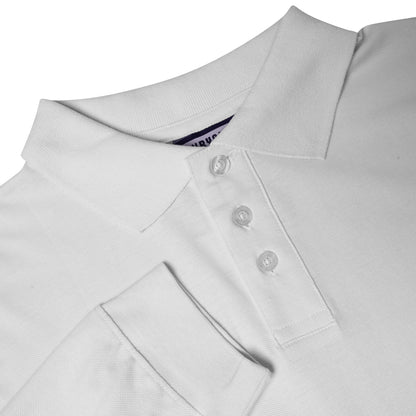 Evryone Mens Long Sleeve Pique Polo Shirt Cotton Regular Fit Casual Work Top - QHA UK
