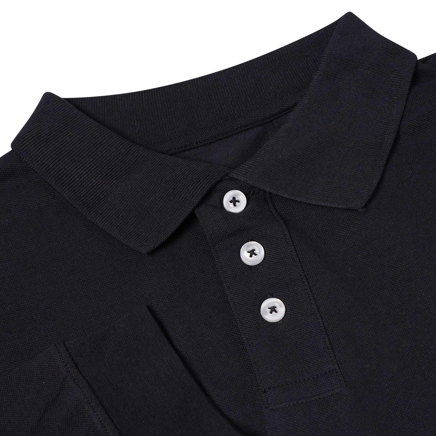 Everett Wales Mens Cotton Pique Long Sleeve Polo Shirt Casual Regular Fit - QHA UK