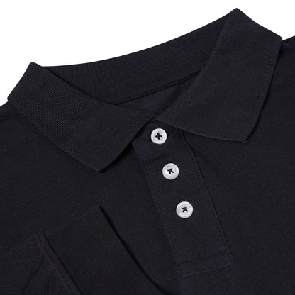 Everett Wales Mens Cotton Pique Long Sleeve Polo Shirt Casual Regular Fit - QHA UK
