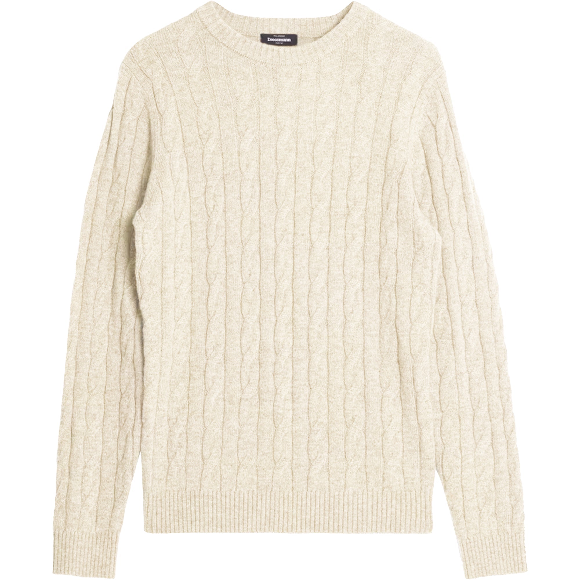 Dressmann Wool Blend Cable Knit Crew Neck Jumper