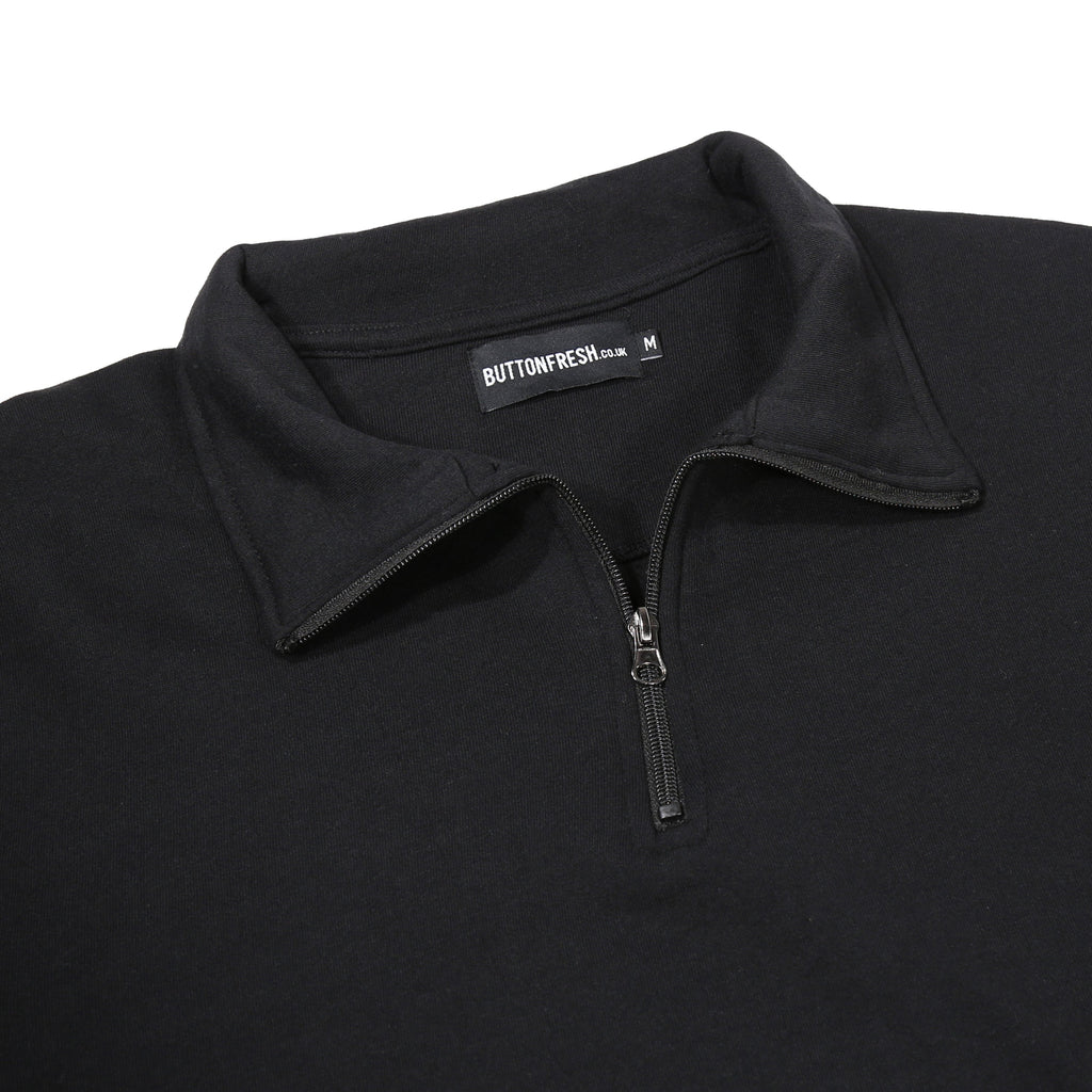 Mens Quarter Zip Sweatshirt Fleece Pullover Work Jumper Cotton Blend - QHA UK