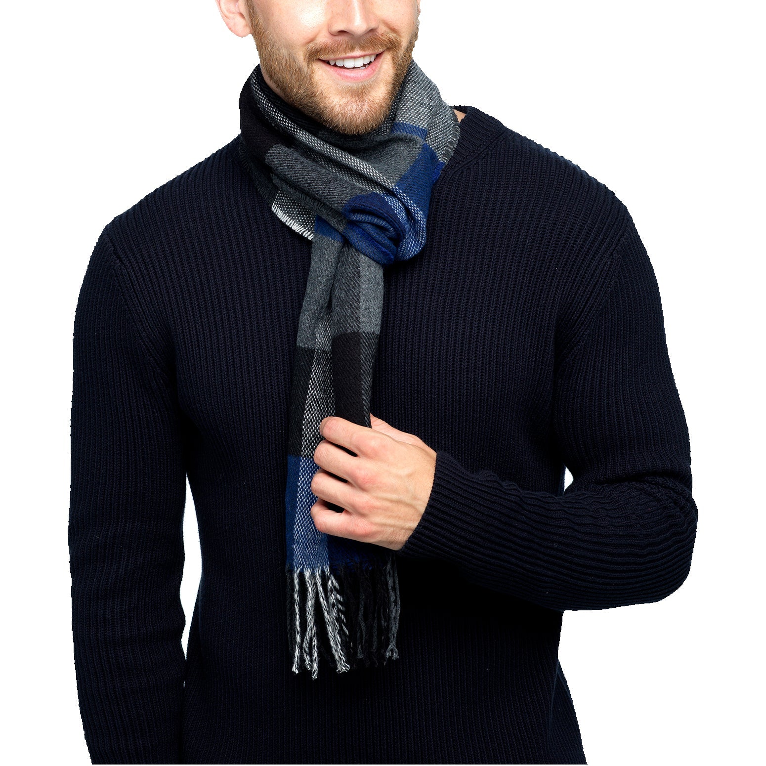 Tom Franks Check Scarf With Tassel