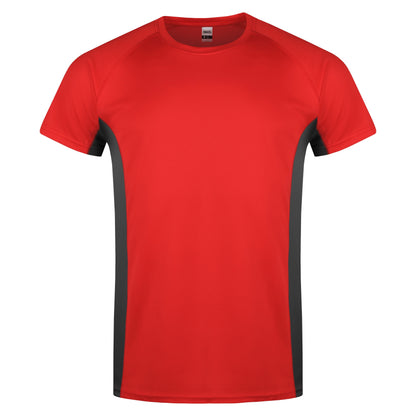 Roly Mens Gym T-Shirt Quick Dry Breathable Running Sports Contrast Panel Tee - QHA UK