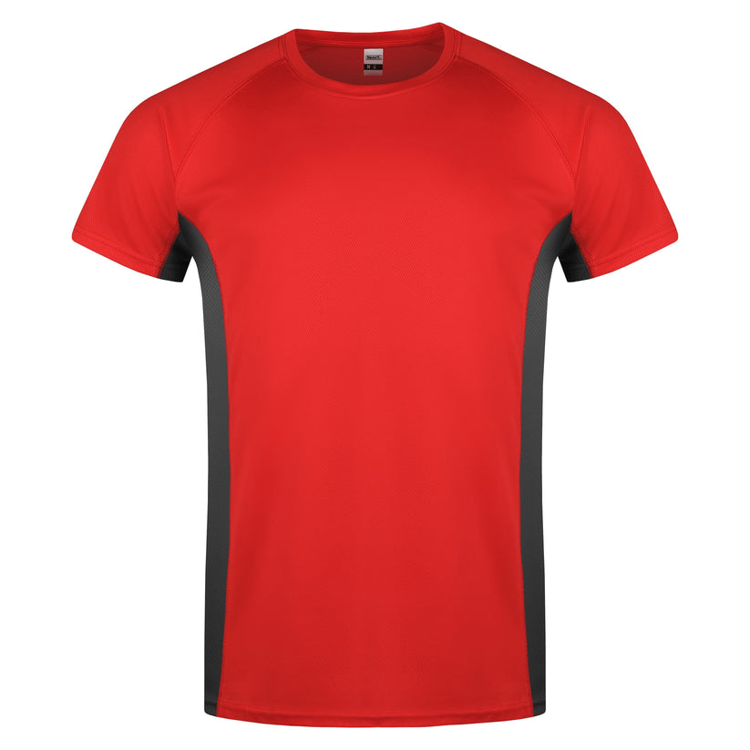 Roly Mens Gym T-Shirt Quick Dry Breathable Running Sports Contrast Panel Tee - QHA UK
