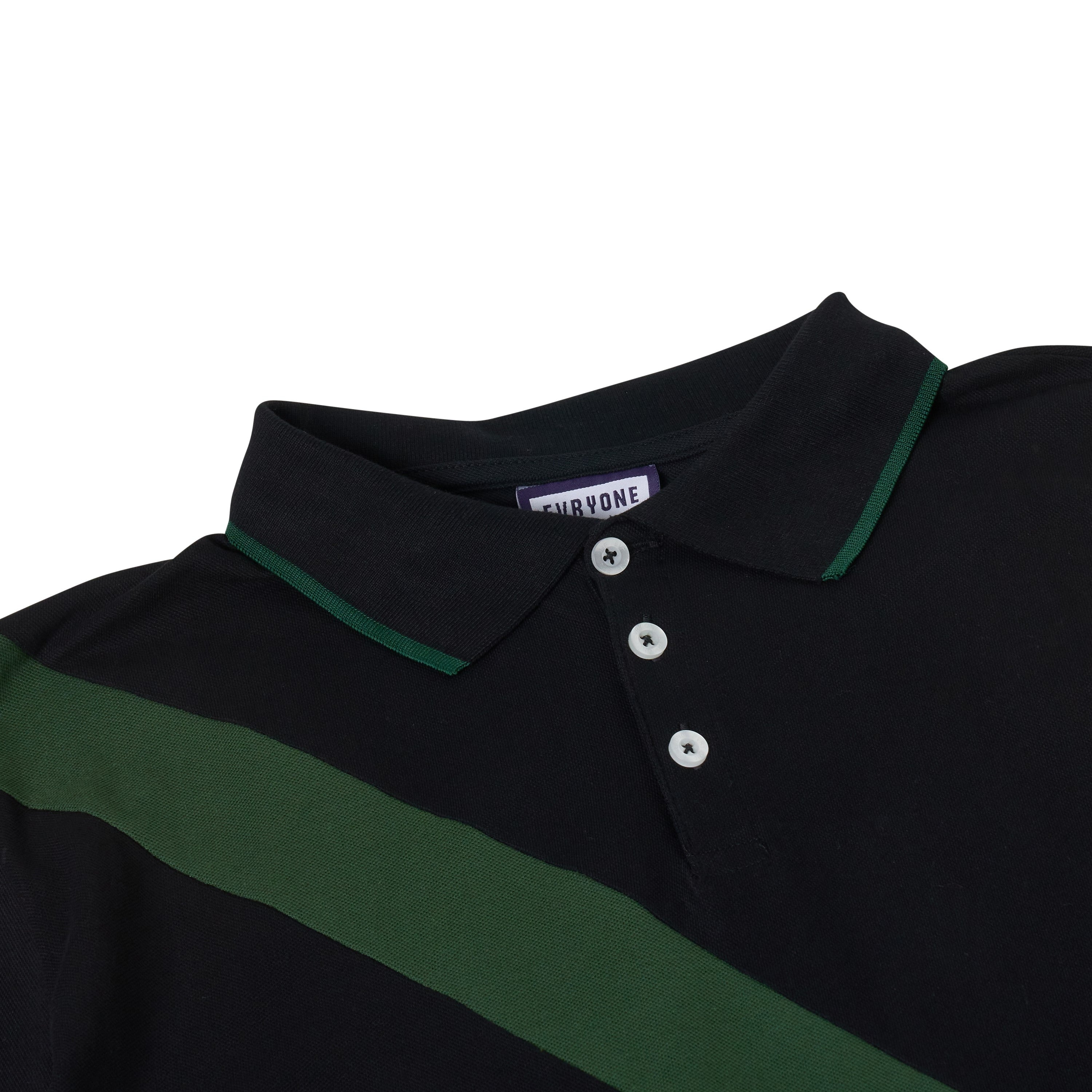 Evryone Contrast Diagonal Stripe Polo Shirt