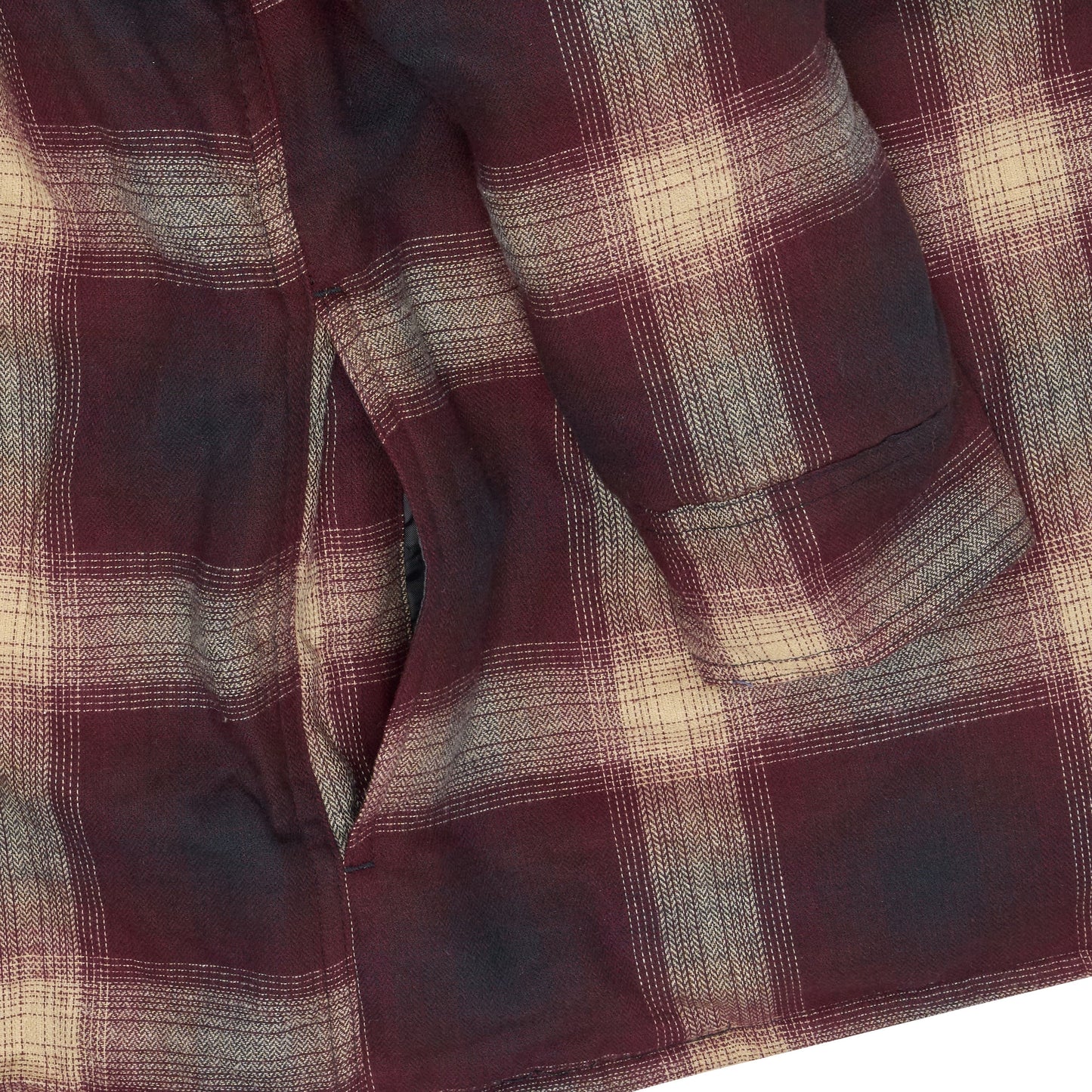 Wrangler Mens Hooded Overshirt Jacket Padded Check Shacket Coat - QHA UK
