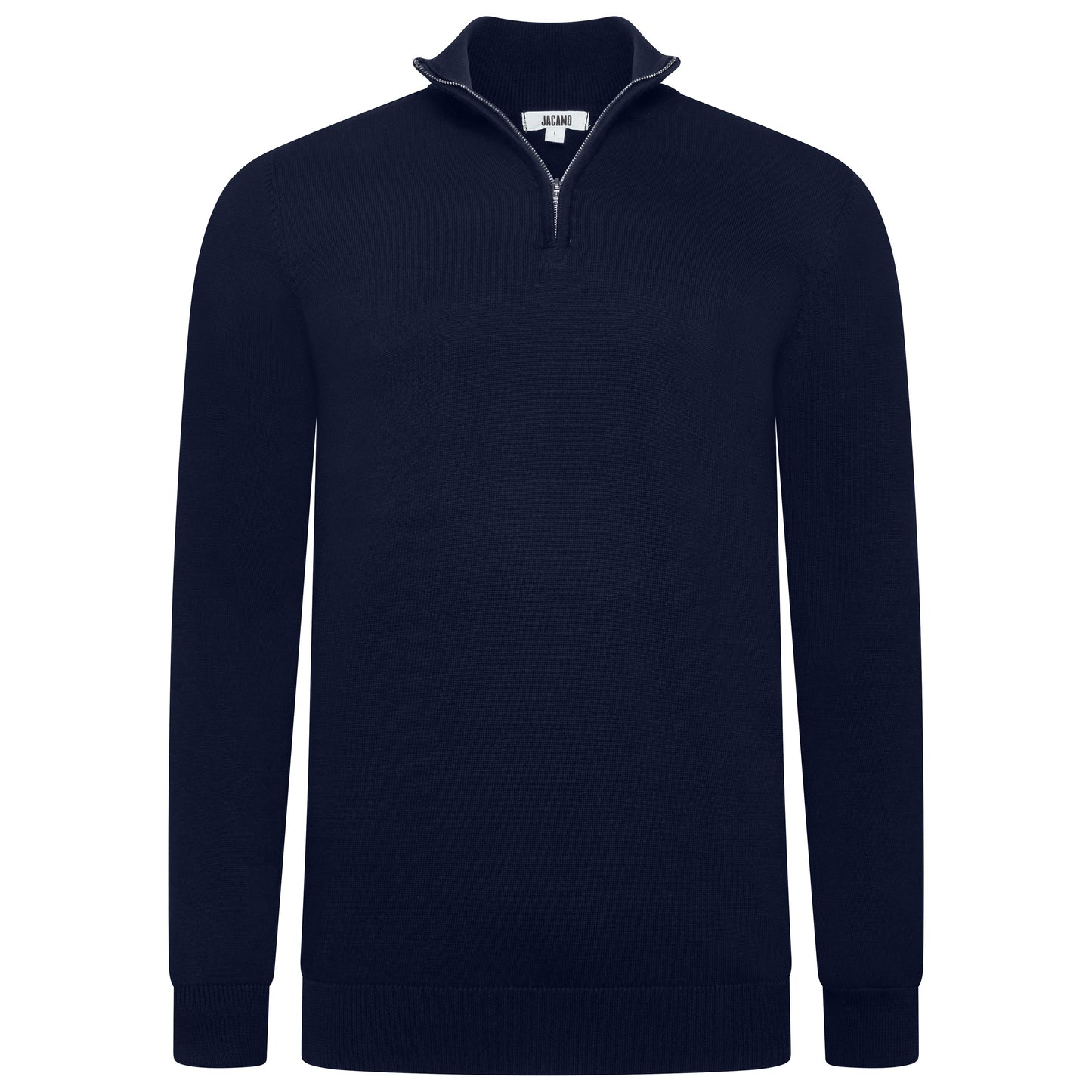 Mens Jacamo Quarter Zip Jumper Cotton Lightweight Knit Pullover S-6XL - QHA UK