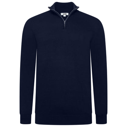 Mens Jacamo Quarter Zip Jumper Cotton Lightweight Knit Pullover S-6XL - QHA UK