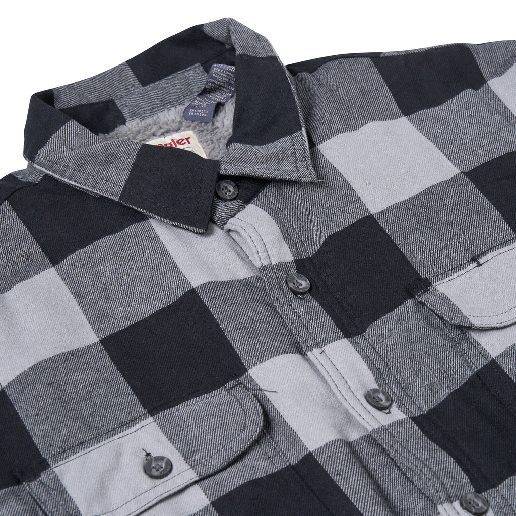 Wrangler Mens Sherpa Lined Flannel Shirt Jacket Check Fleece Warm Overshirt