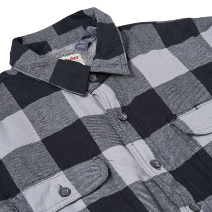 Wrangler Mens Sherpa Lined Flannel Shirt Jacket Check Fleece Warm Overshirt - QHA UK