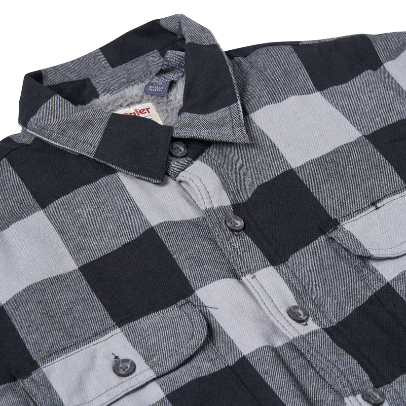 Wrangler Mens Sherpa Lined Flannel Shirt Jacket Check Fleece Warm Overshirt - QHA UK