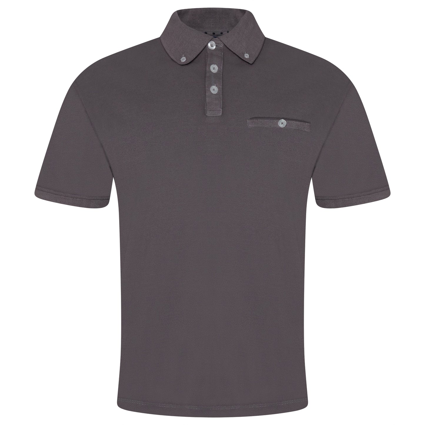 Evryone Mens Cotton Pique Polo Shirt Button Collar Short Sleeve Casual Top - QHA UK