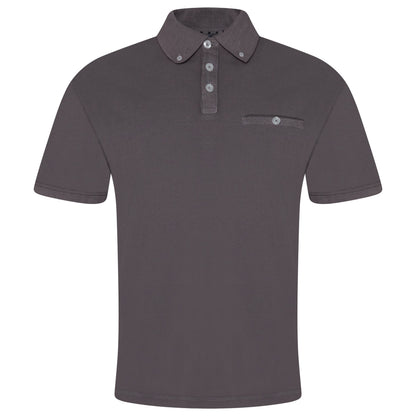 Evryone Mens Cotton Pique Polo Shirt Button Collar Short Sleeve Casual Top - QHA UK