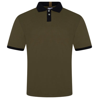 Mens Cotton Polo Shirt Contrast Collar Pique Casual T-Shirt S-2XL UK - QHA UK