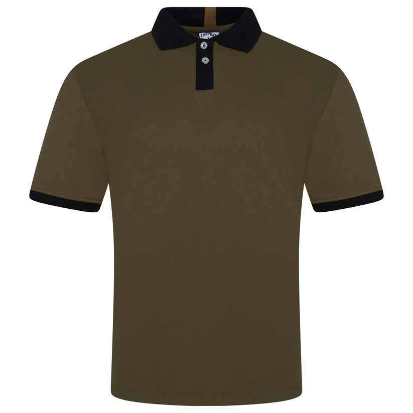 Mens Cotton Polo Shirt Contrast Collar Pique Casual T-Shirt S-2XL UK - QHA UK