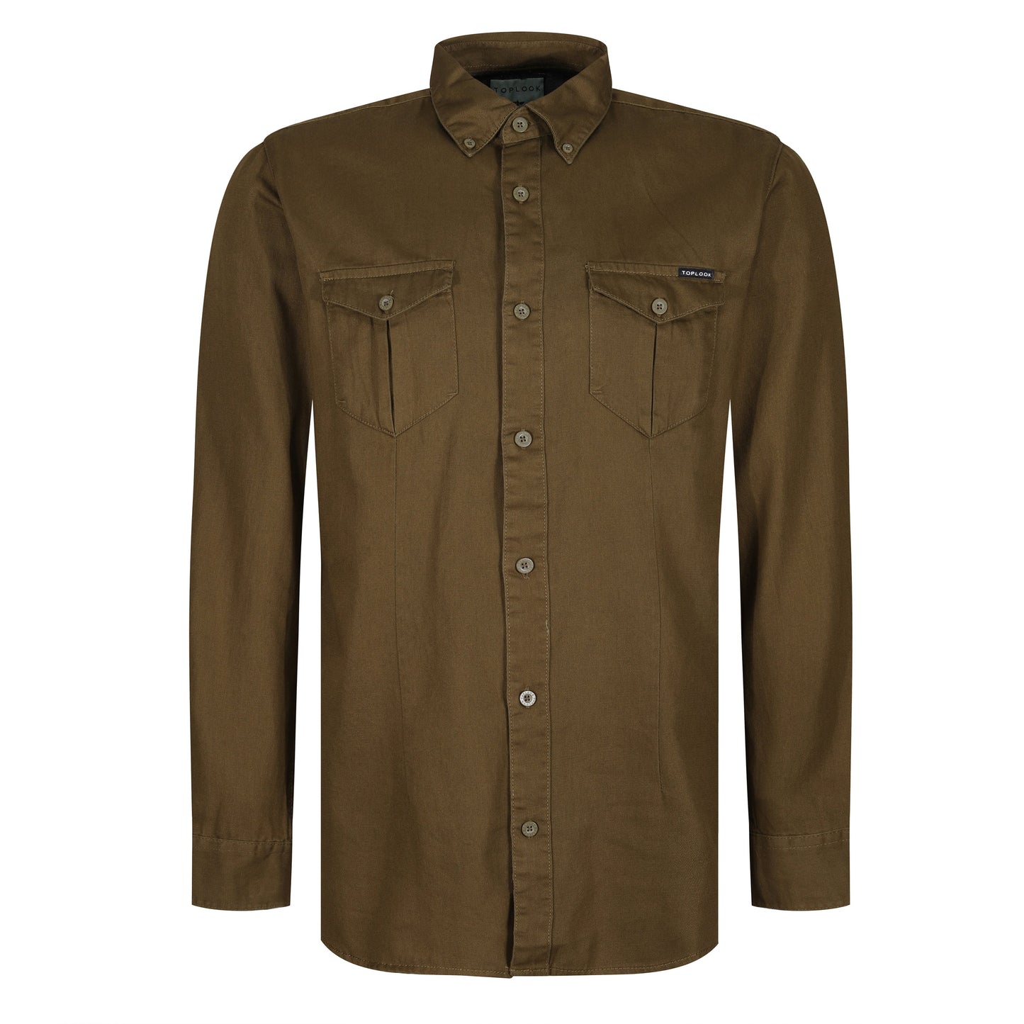 TL London Mens Cotton Button Down Shirt Long Sleeve Smart Casual Work Formal Top - QHA UK