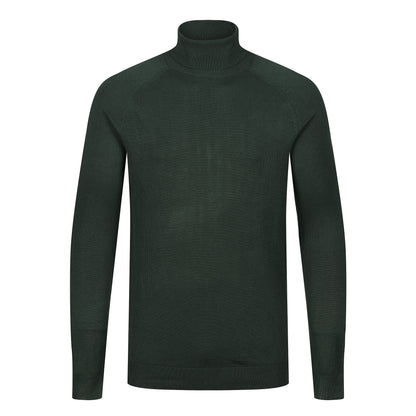City Comfort Mens Turtle Roll Neck Jumper Lightweight Knit Sweater Casual Top - QHA UK