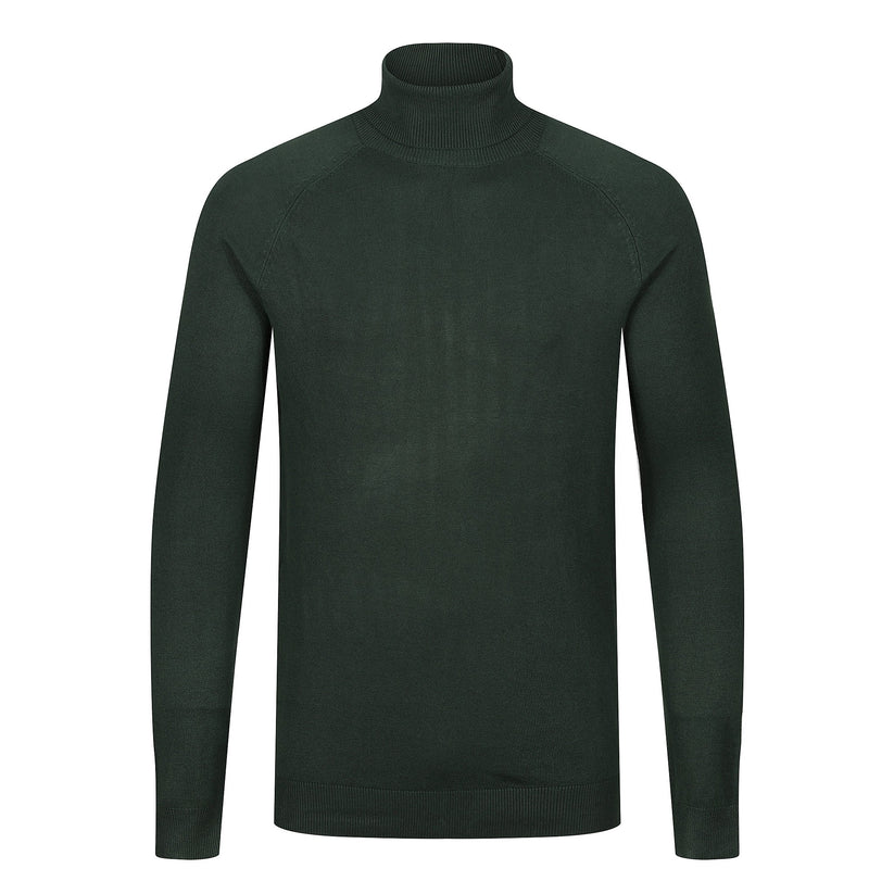 City Comfort Mens Turtle Roll Neck Jumper Lightweight Knit Sweater Casual Top - QHA UK