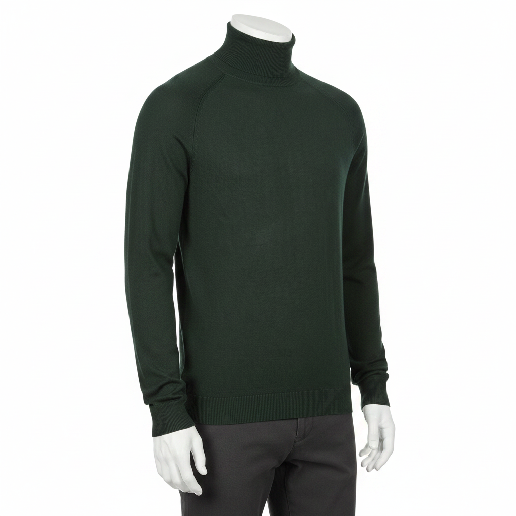City Comfort Men's Roll Neck Jumper Soft Knit Viscose Sweater M–2XL