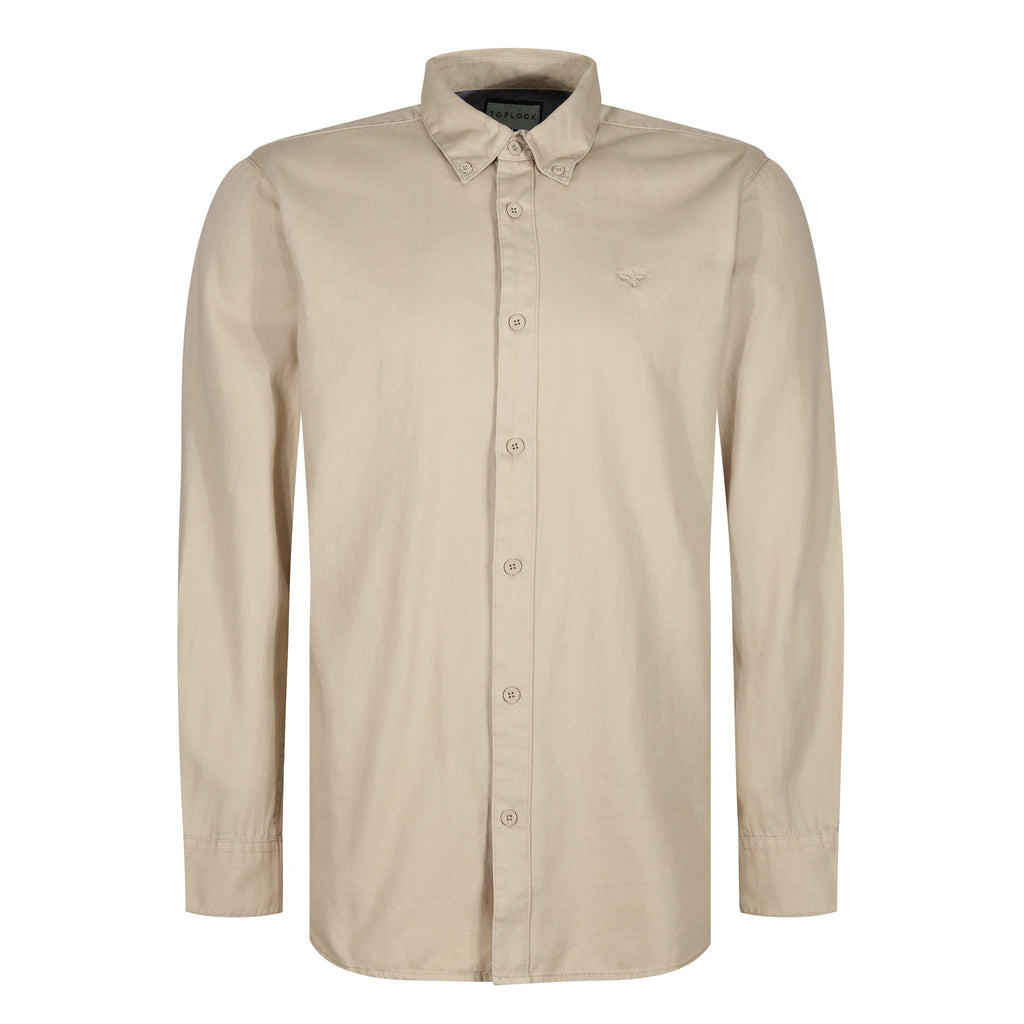 TL London Mens 100% Cotton Shirt Long Sleeve Button Down Smart Casual Regular Fit