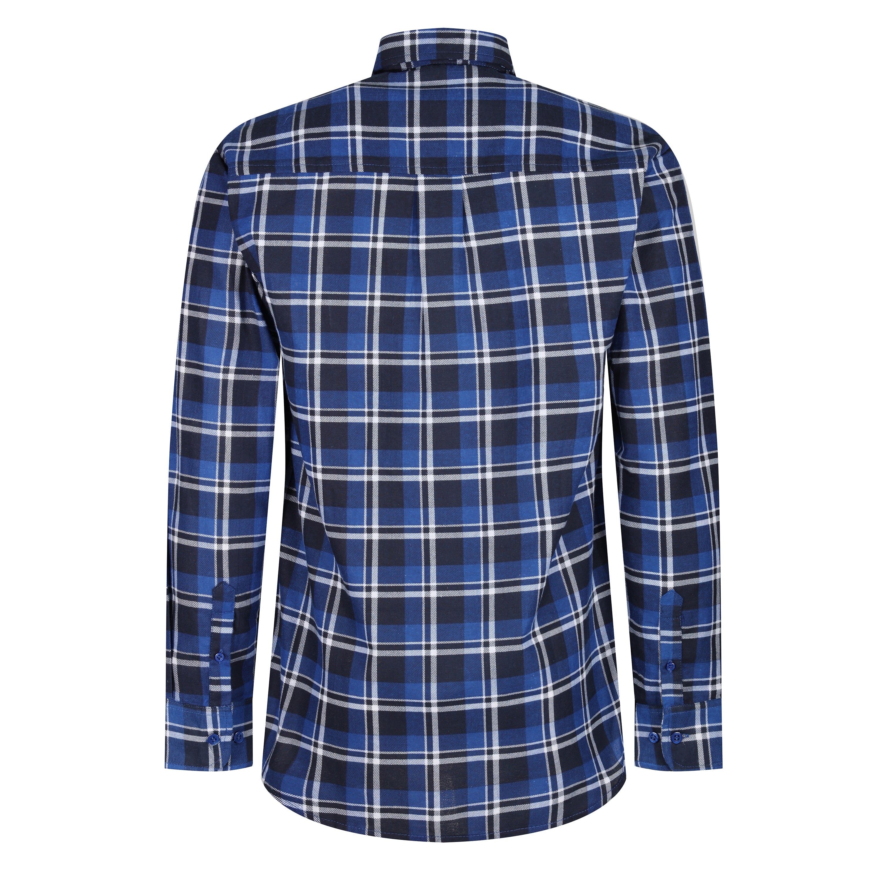 Mens Brushed Cotton Check Shirt Long Sleeve Button Casual Flannel Top - QHA UK