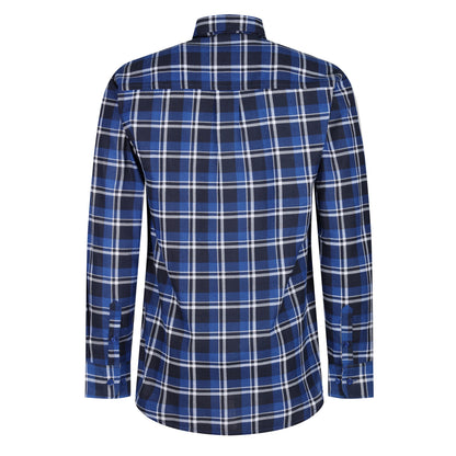 Mens Brushed Cotton Check Shirt Long Sleeve Button Casual Flannel Top - QHA UK