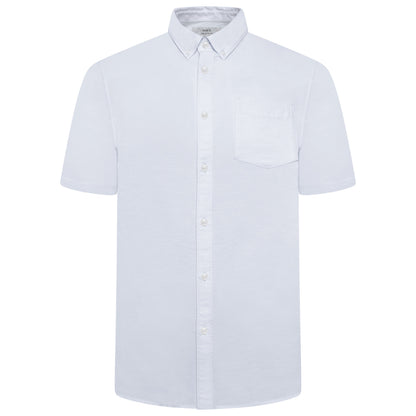 M&S Mens Cotton Oxford Shirt Short Sleeve Button Down Regular Fit - QHA UK