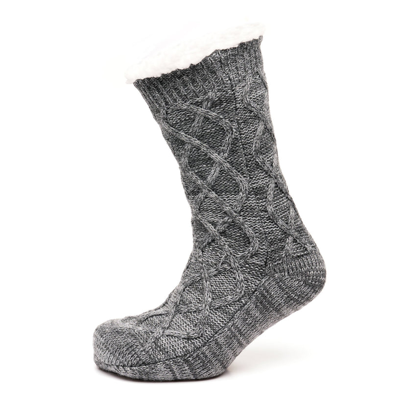 Tom Franks 1 Pair Chunky Knit Sherpa Slipper Socks - QHA UK