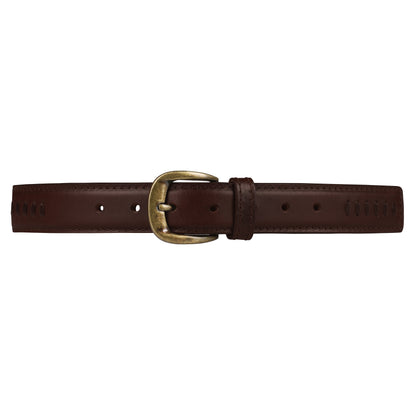 Outback Unisex Full Grain Leather Belt Straight Stitch Stainless Steel Buckle - QHA UK