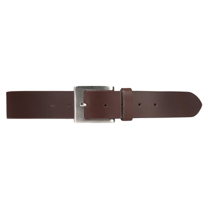 Outback Unisex Full Grain Leather Belt Square Buckle Stainless Steel Casual - QHA UK