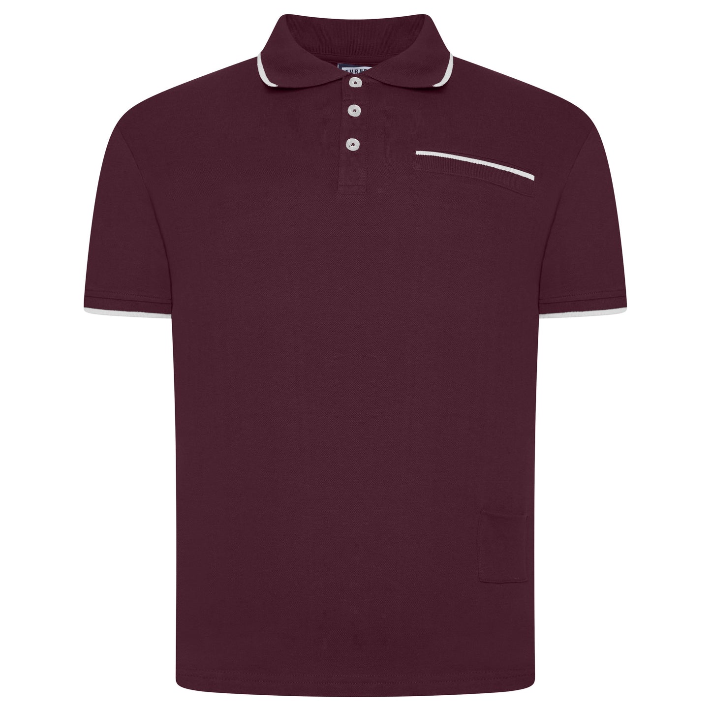 Evryone Mens Cotton Polo Shirt Contrast Tipped Short Sleeve Smart Casual Top - QHA UK