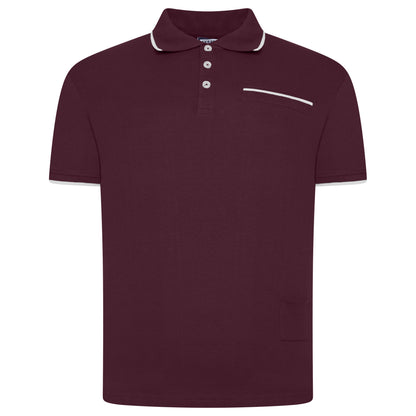 Evryone Mens Cotton Polo Shirt Contrast Tipped Short Sleeve Smart Casual Top - QHA UK